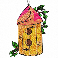 Bird Houses Embroidery Design 10 Bird Houses Embroidery Design 10